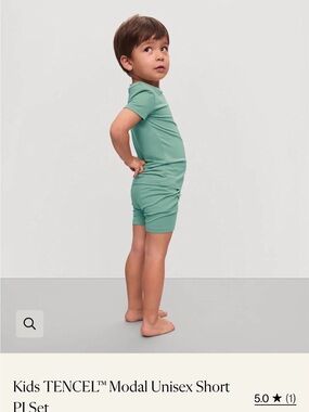 Eberjey Kids TENCEL™ Modal Unisex Short PJ Set in Mint Green